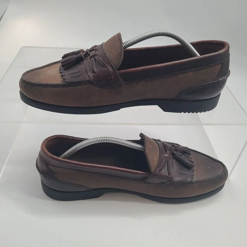 Freeman DDF Shoes Men’s Size 12W Paul‎ Kiltie Tassles Loafer Two Tone Brown